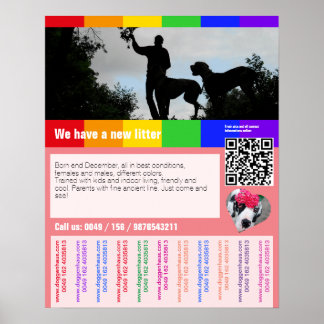 Poster Panfleto de venda de cachorro com código QR