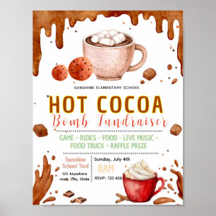 Poster Panfleto editável de bomba de cacau quente