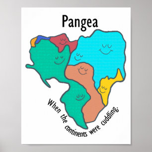 Poster Pangea Continente Cudling Multicolor