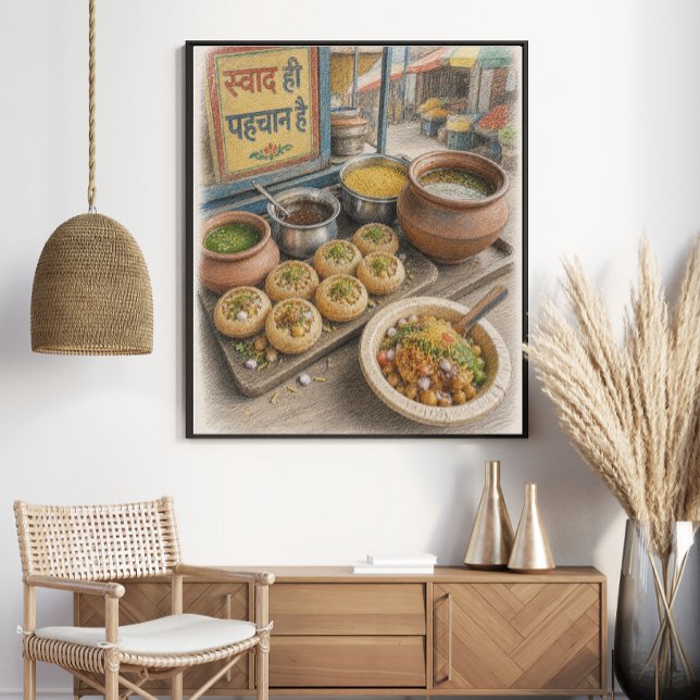Poster Pani Puri e Chaat indianos de rua (Criador carregado)