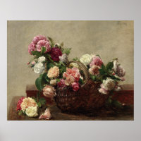 Panier de Rosas - Henri Fantin-Latour