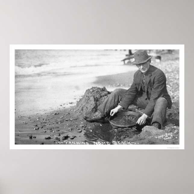 Pôster Panning for Dourado Alaska 1907 (Frente)