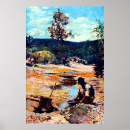 Poster Panning for Gold 1893 Walter Withers Australiano 