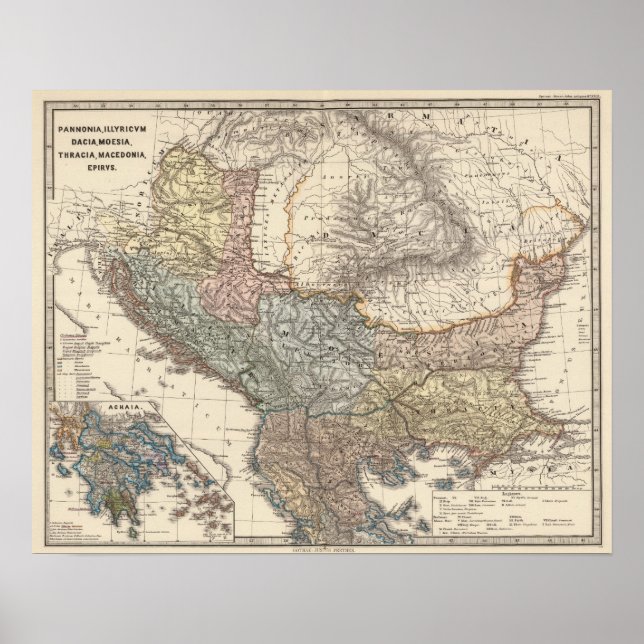 Poster Pannonia, Illyricum, Dacia, Moesia (Frente)