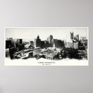 Pôster Panorama 1898 de New York