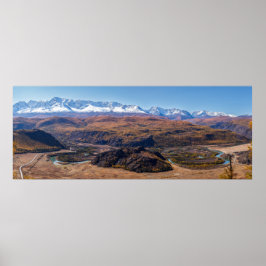 Poster Panorama Altai Mountains and Chuya River. Altai.