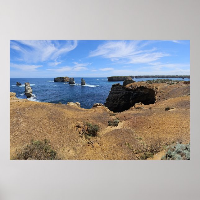 Poster Panorama Costeiro da Baía das Ilhas de Victoria (Frente)
