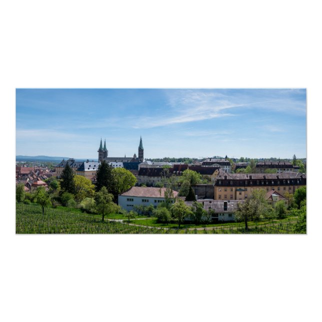 Pôster Panorama da antiga cidade histórica de Bamberg, Al (Frente)