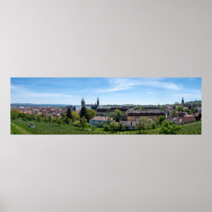 Poster Panorama da antiga cidade histórica de Bamberg, Al