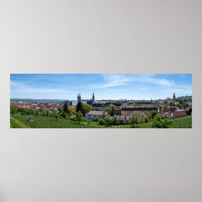 Poster Panorama da antiga cidade histórica de Bamberg, Al (Frente)