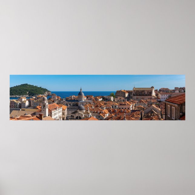 Poster Panorama da cidade de Dubrovnik - Croácia (Frente)