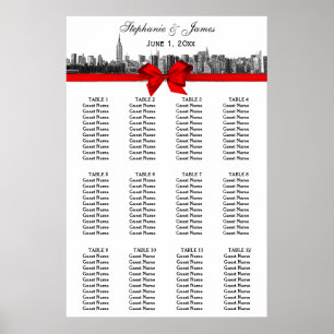 Poster Panorama da Cidade de Nova York Gravado em Preto e
