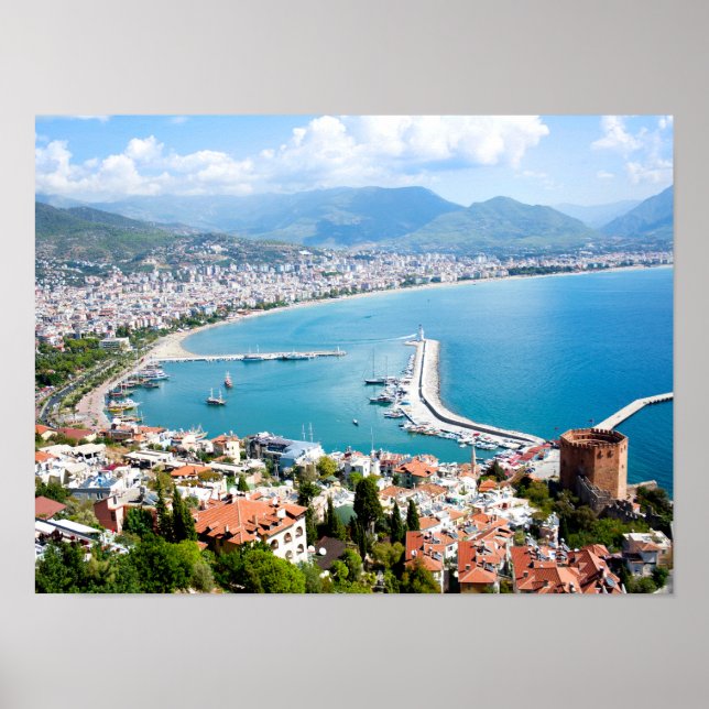 Poster Panorama de Alanya em Turkiye (Frente)