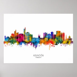 Poster Panorama de Assunção Paraguai