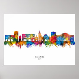 Poster Panorama de Bergamo Itália