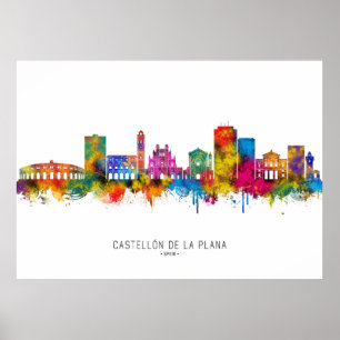 Poster Panorama de Castellón de la Plana Espanha