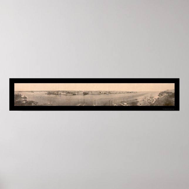 Pôster Panorama de Havana Foto 1898 (Frente)