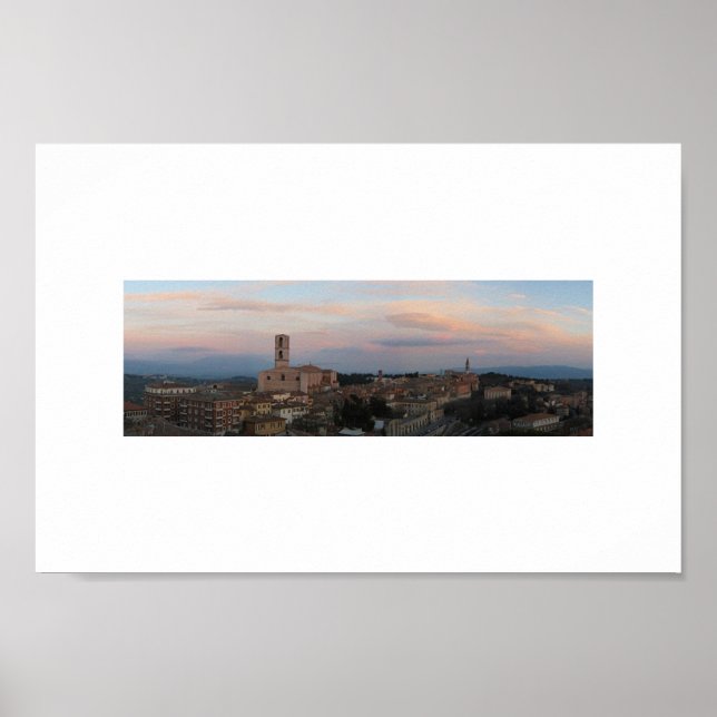 Pôster panorama de perugia (recortado) (Frente)