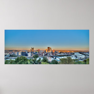 Poster Panorama de Pittsburg do centro