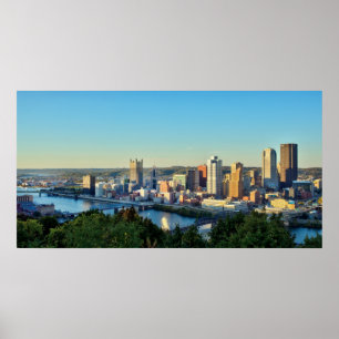 Pôster Panorama de Pittsburg do centro