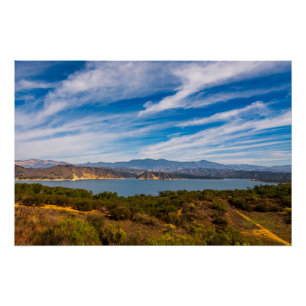 Pôster Panorama do Lago Cachuma Montanha Santa Ynez Foto