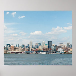 Poster Panorama do Midtown Manhattan sobre o Rio Hudson