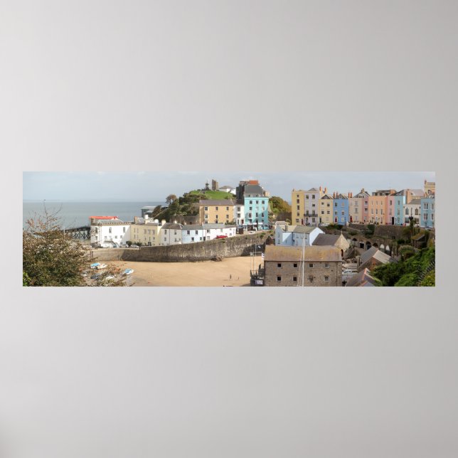 Poster Panorama do Porto de Tenby (Frente)