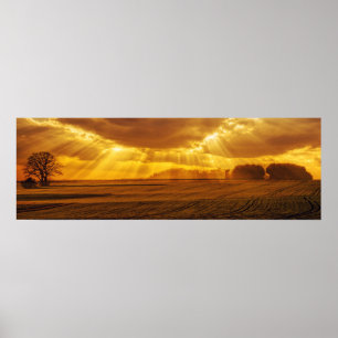 Poster Panorama do Sunset Countryside