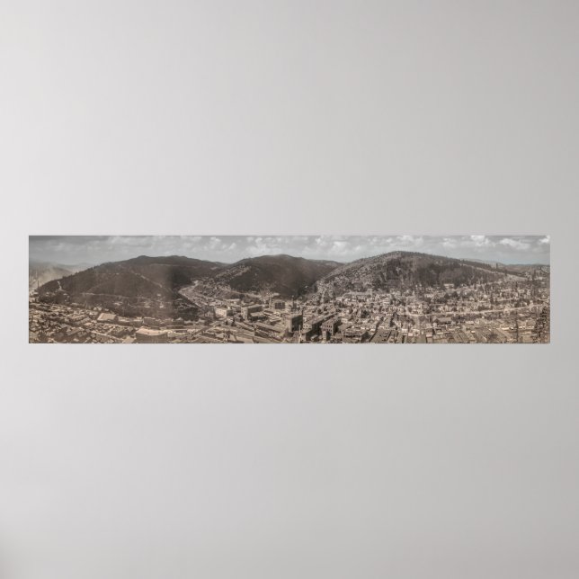 Poster Panorama Histórico de DEADWOOD South Dakota 1902 (Frente)