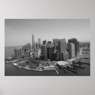 Poster Panorâmica Black White New York Skyline