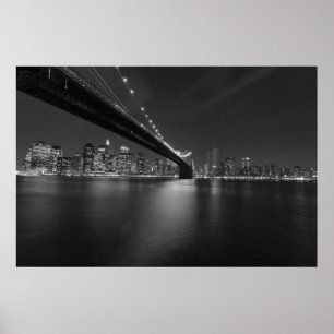 Pôster Panorâmica Black White Nova Iorque Skyline