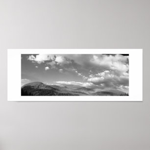 Poster Panorâmica do Colorado Colinas - Preto e B