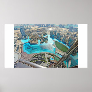 Pôster Panorâmica do Parque Khalifa sobre o Burj Khalifa