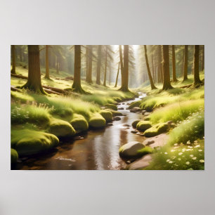 Poster Panorâmica Paisagem Panorâmica Floresta Natural do