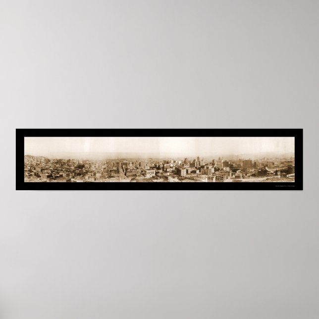 Poster Panorâmica San Francisco Foto 1910 (Frente)