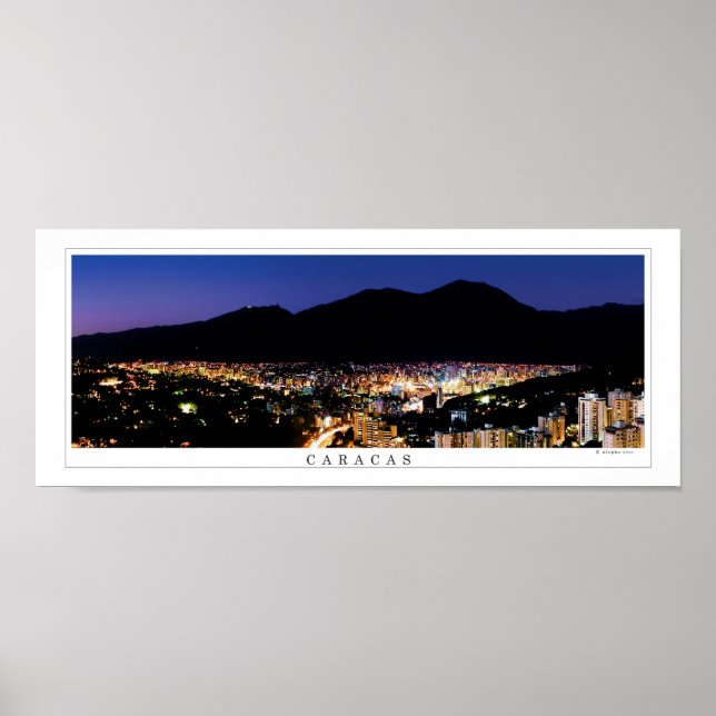 poster panorâmico amplo da montanha Caracas Avila (Frente)