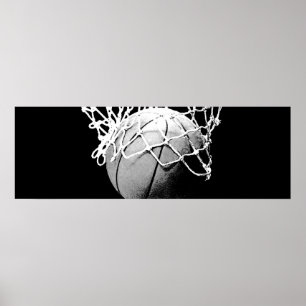 Poster panorâmico do close up do basquetebol
