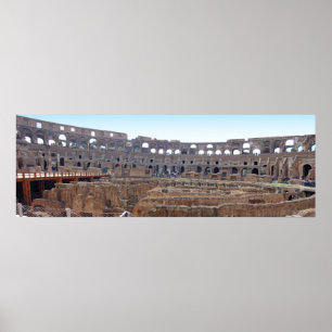 Pôster Panorâmico do Colosseum em Roma, Italia