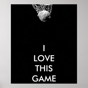 Poster panorâmico preto & branco do basquetebol