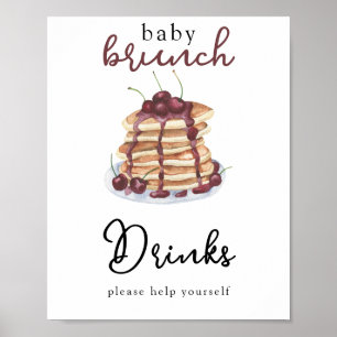 Poster Panquecas Chá de bebê Bebidas