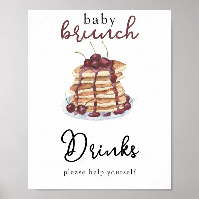Poster Panquecas Chá de bebê Bebidas (Frente)