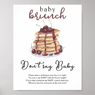 Poster Panquecas chá de bebê Não diga Bebê