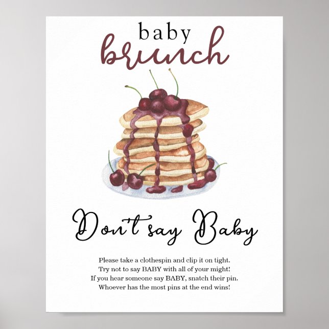Poster Panquecas chá de bebê Não diga Bebê (Frente)