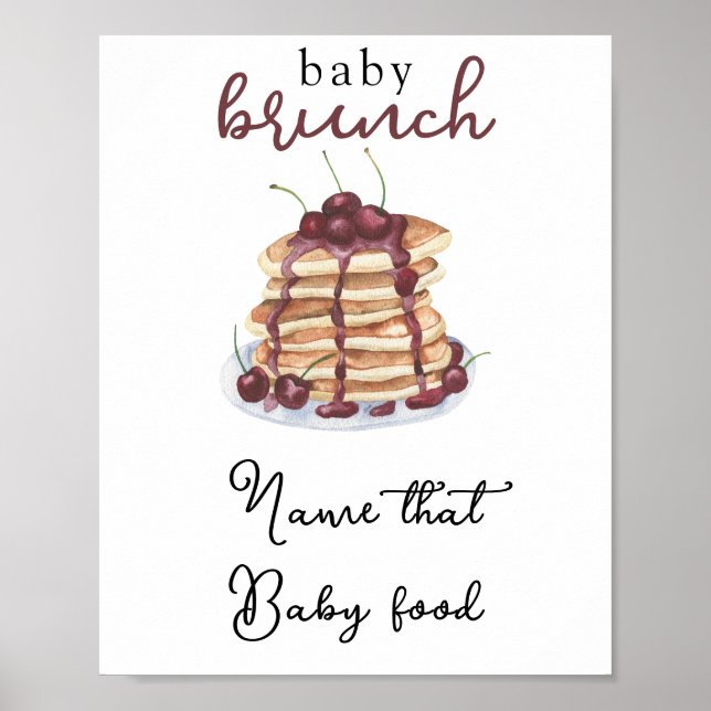 Poster Panquecas Chá de bebê Qual é o nome daquele alimen (Frente)