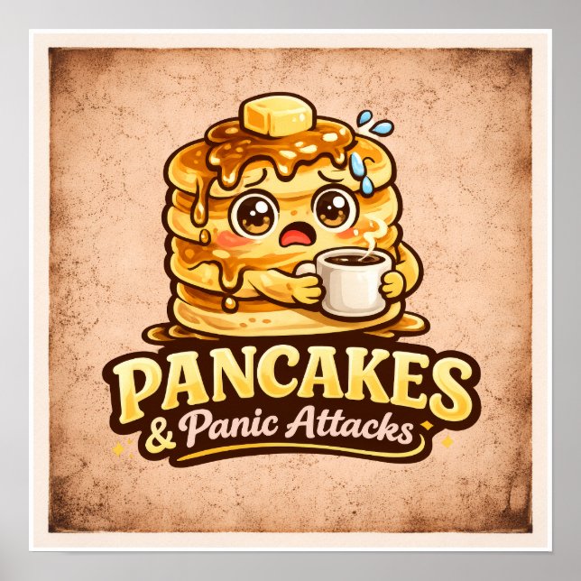 Poster Panquecas e Ataques de Pânico - Amantes da Comida (Frente)