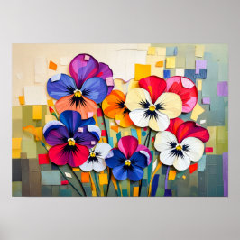Poster Pansy encantador no estilo moderno de Abstrato
