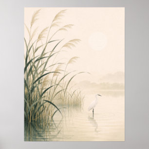 Poster Pântano de Junco Sussurrante Japonês Minimalista N