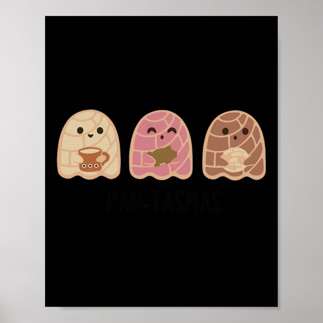 Poster Pantasmas Ghost Halloween Pan Dulce Mexicano Pan - (Frente)