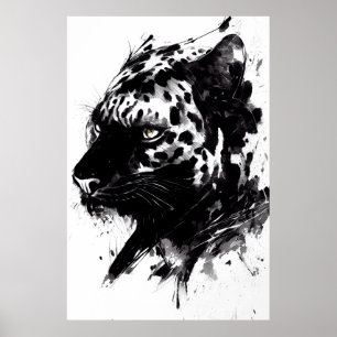 Poster Pantera-leopardo Arma Espirituosa Natural Selvagem