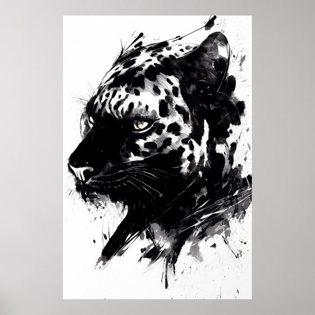 Poster Pantera-leopardo Arma Espirituosa Natural Selvagem (Frente)